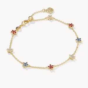 NWT- Kendra Scott Sierra Star Gold Crystal Delicate Chain Bracelet